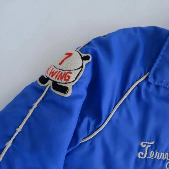 VTG 70S Macarthur Sports Blue St.Thomas Baronet Shoes Playoff Champs 75-76 Coat - Picture 12 of 16